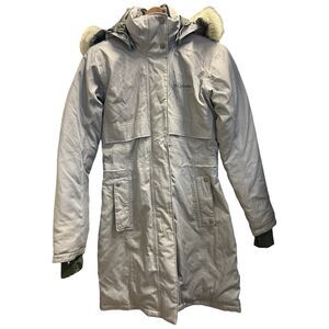 Columbia Apres Arson II Light Gray Coat Sz XS Insulated Omni-heat + Hood & Trim